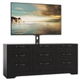 thumbnail image 1 of Gran capacidad y diseño moderno – Mueble de TV para 32-85" – 9 cajones – Altura ajustable – Consola de entretenimiento de madera para sala, dormitorio o apartamento, color negro, 1 of 8