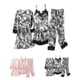 thumbnail image 4 of Women Pajamas 4 Pieces Sets Satin Silknightwear Pyjama Strap Lace Pajama, 4 of 5