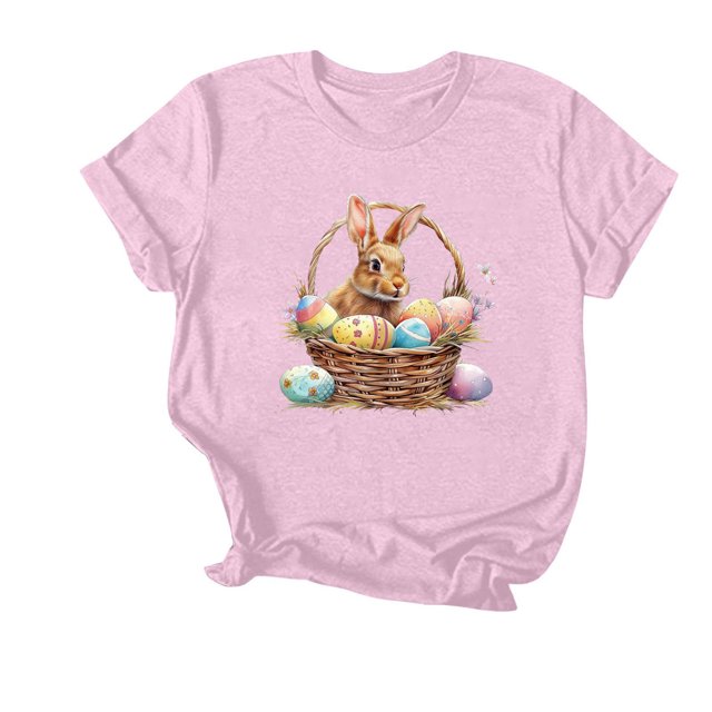 Puntoco Liquidación de camisetas cortas para mujer Camiseta de manga corta con cuello redondo y estampado para mujer Camiseta de manga corta con cuello redondo