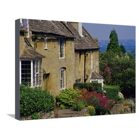 Village Houses, Bourton-On-The-Hill, Cotswolds, Gloucestershire, England, UK Stretched Canvas Print Wall Art By David