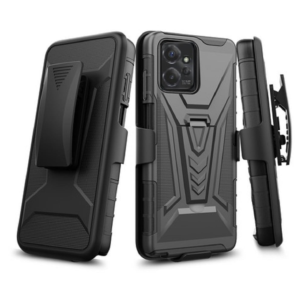 Phone Case for Motorola Moto G Power 5G 2023, Belt Clip Holster with Builtin Kickstand (Black