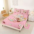 thumbnail image 2 of Manfei Cartoon Donut Kitten King Sheets, Kawaii Sweet Treat Bedding, Pink, 4pcs, 1 Flat Sheet, 1 Fitted Sheet and 2 Pillowcases, 2 of 6