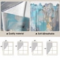 thumbnail image 3 of Blue Gray Coastal Kitchen Window Curtains, Swag Curtains Valance for Bedroom Living Room Bathroom, Oil Painting Modern Abstract Art Rod Pocket Window Treatment Curtain Block Drapes 2 Panels 36"x63", 3 of 9