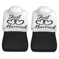 thumbnail image 5 of KAKALAD Just Married 02 Car Accessories Seat Covers Set Vehicle Seat Covers Universal Front Seats Protector 2 Pcs, 5 of 9