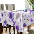 thumbnail image 3 of Watercolor Violet Tablecloth 60" x 108" Rectangle Table Cloth Stain-Resistant Dining Table Cover for Home Dinner Party House Decor, 3 of 7