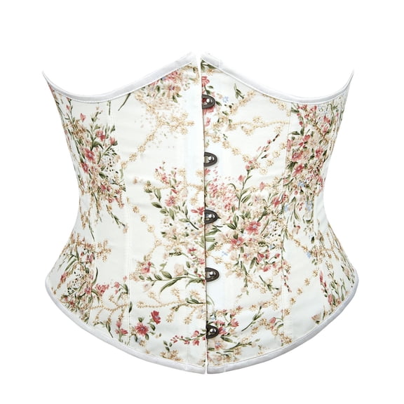 HCYSFG Womens Waist Trainer Corset Top Vintage Floral Print Underbust Bustier Tummy Control Compression Body Shaper