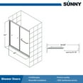 thumbnail image 2 of Sunny Shower 60" W x 62" H Bathtub Sliding Shower Door in Brushed Nickel Finish, 2 of 13