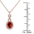thumbnail image 4 of Mauli Jewels Engagement Necklace for Women 2.6Ct Ttw Unique Oval Shape Gemstone And Diamond Pendant With 18'' Box Chain Prong-Setting 10K Rose Gold|Silver Chain, 4 of 7