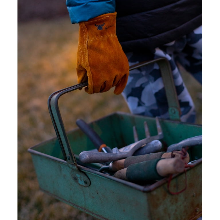 Youth leather cheap work gloves