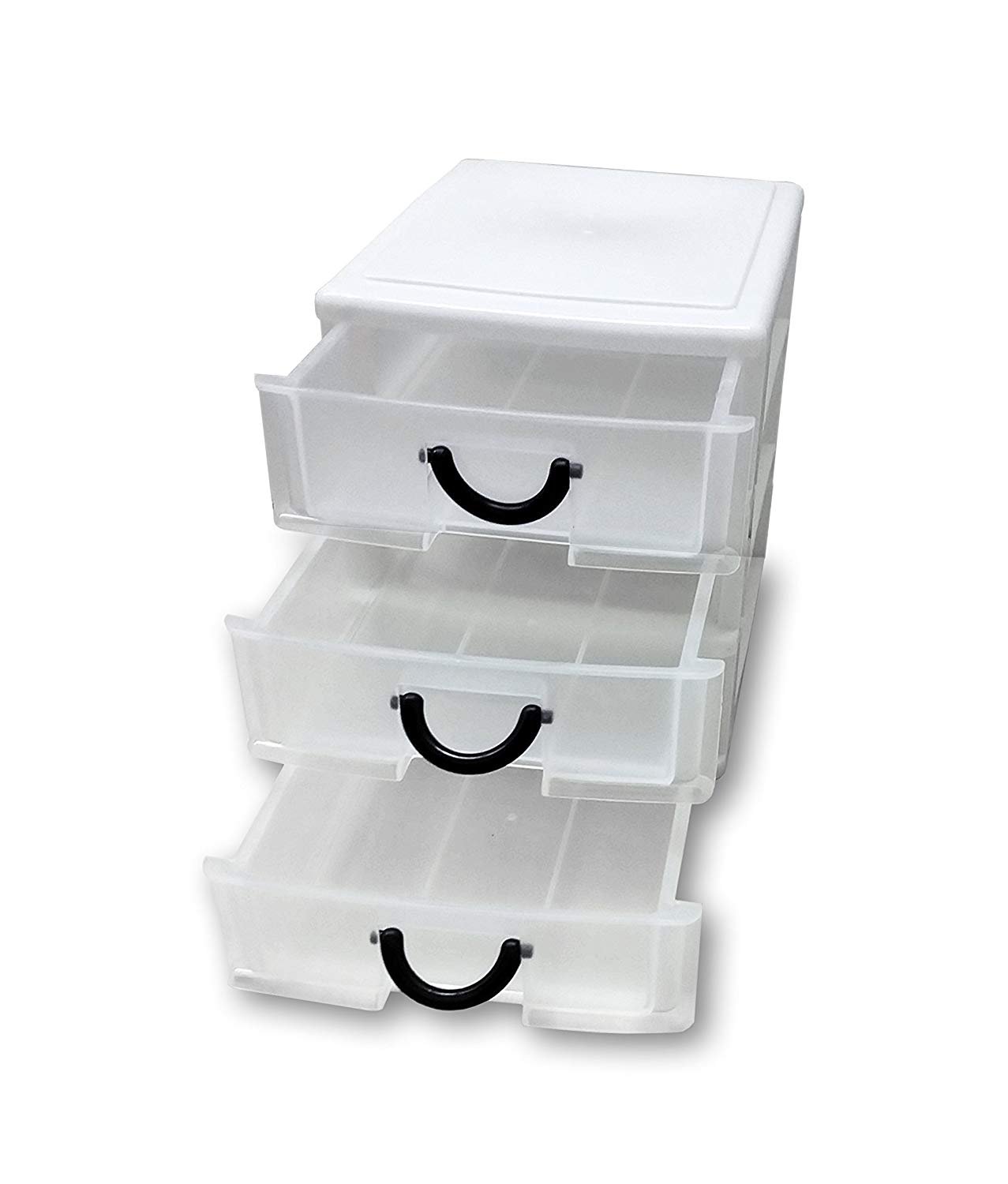 Decor Hut 3 Drawer Plastic Organizer With Easy Pull Out Draws