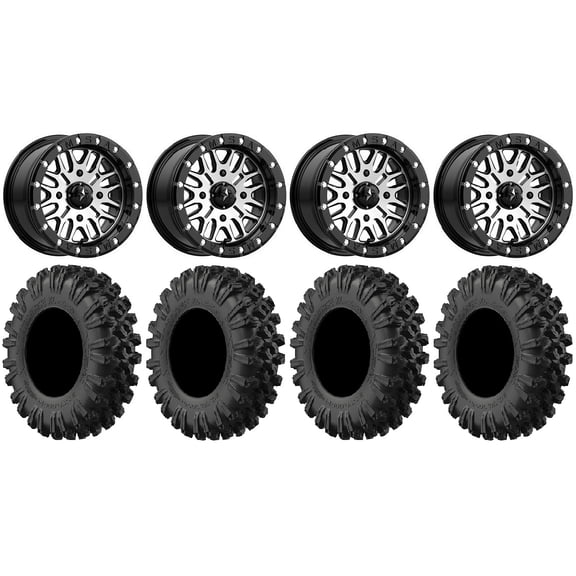 MSA Brute Beadlock 14" UTV Wheels 28" MotoRavage XL Tires Polaris RZR XP 1000 / PRO XP / Ranger XP 900/1000