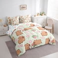 thumbnail image 2 of Erosebridal Floral Capybara Kids Twin Bedding Sets, Green Palm Leaf Bedding Comforter Set, 7 Pieces, 2 of 7