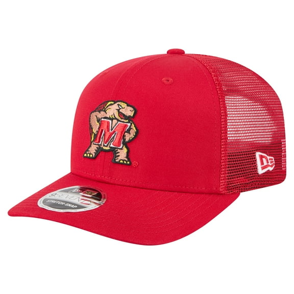 Men's New Era Red Maryland Terrapins Primary 9SEVENTY Trucker Stretch-Snap Hat