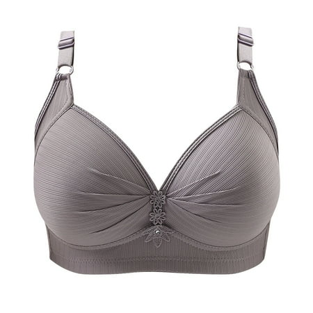 Bigersell Seemless Bra Upgrade 3pcwoman s Printing Push up Bras Plus Size Daily Bra Underwear No Underwire Balconette Bra Style F-293 Gray XXL