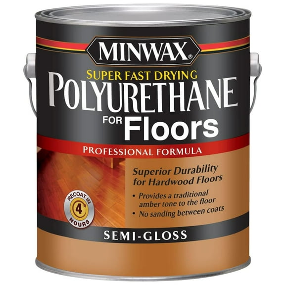 2-Pack of 1 gal Minwax 13021 Clear Super Fast-Drying Polyurethane for Wood Floors Semi-Gloss