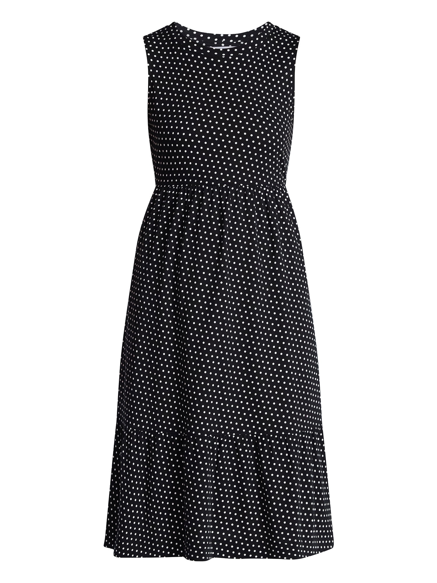 Time and Tru Women's Sleeveless Tiered Knit Dress, XS-XXXL