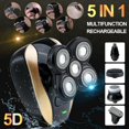 thumbnail image 3 of 5 IN 1 4D Rotary Electric Shaver Rechargeable Bald Head Shaver Beard Trimmer, 3 of 4