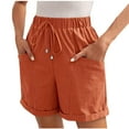 thumbnail image 2 of aidice Cargo Shorts for Women Linen Cotton Drawstring Elastic Waisted Shorts with Pockets Summer Causal Comfy Shorts, 2 of 5