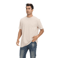 thumbnail image 6 of Zfeel Short Sleeve Heavyweight T-Shirt, Men's 100% Cotton Crewneck Blank Tee, Greige, S, 6 of 6
