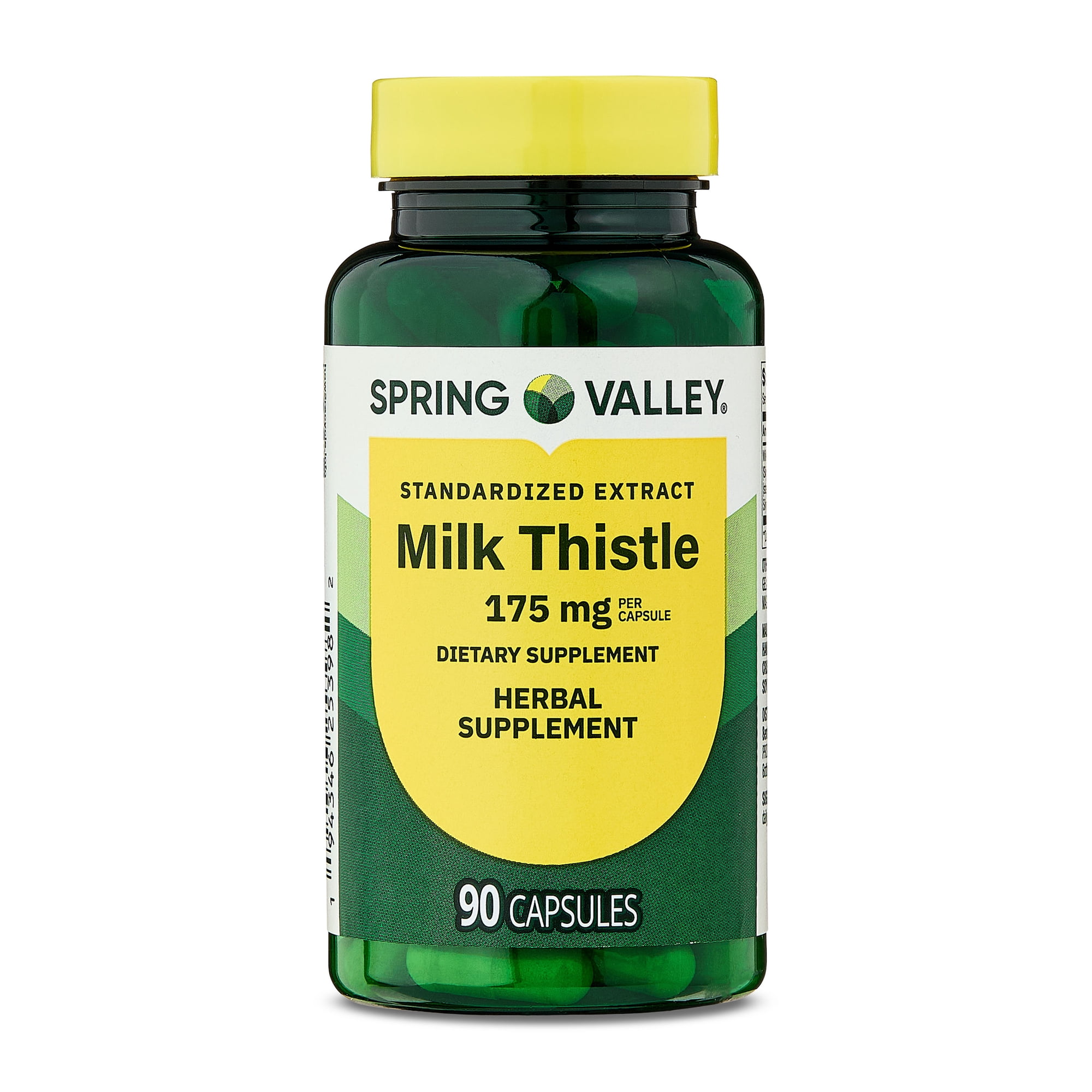 Spring Valley Standardized Extract Milk Thistle Dietary Supplement Capsules, 175 mg, 90 Gelatin Capsules