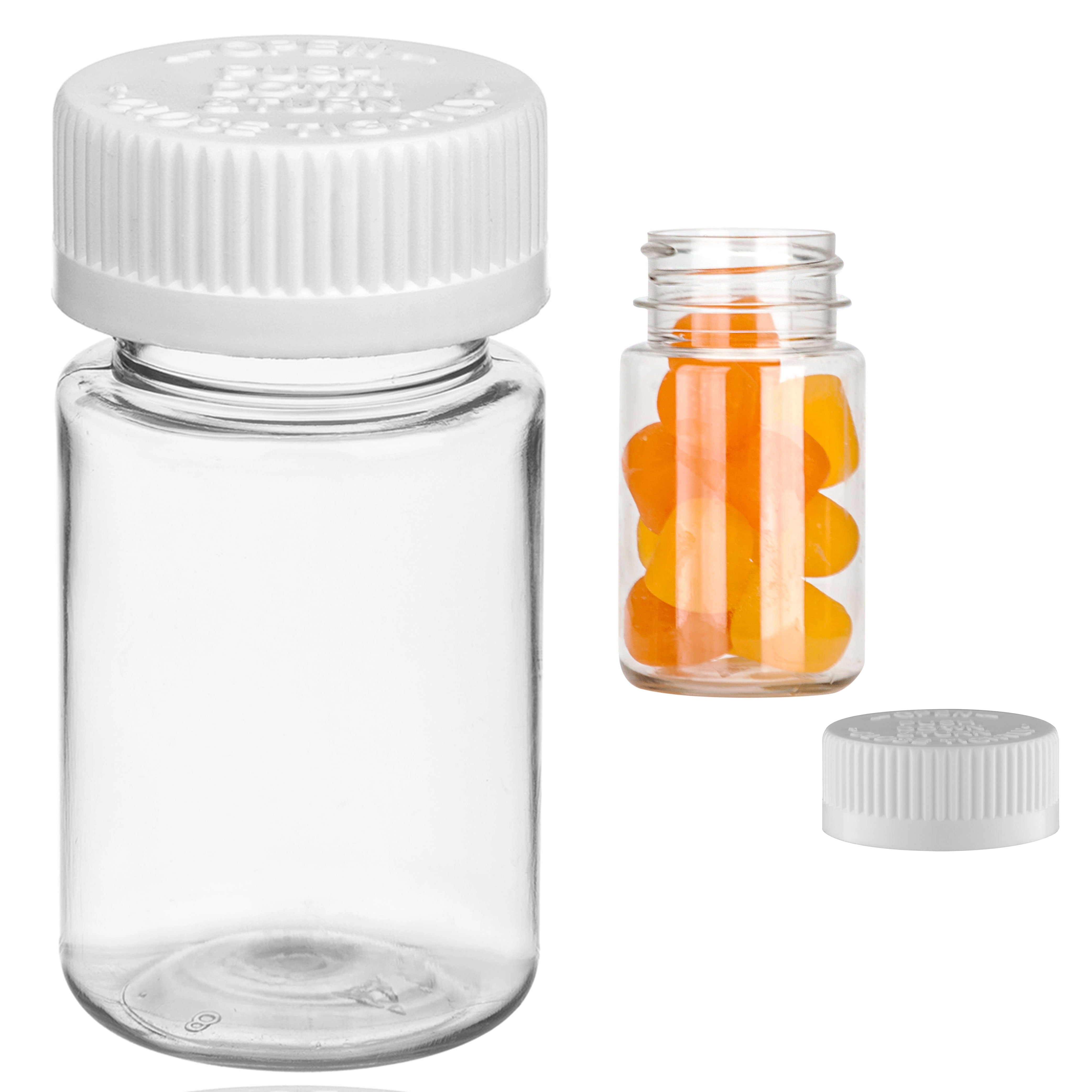 16 X Plastic Reusable Empty Bottles Prescription Pill Vials