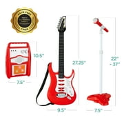 Best Choice Products Pretend Play Kids Electric Guitar, Toy Guitar with Interactive Microphone, Amp - Red