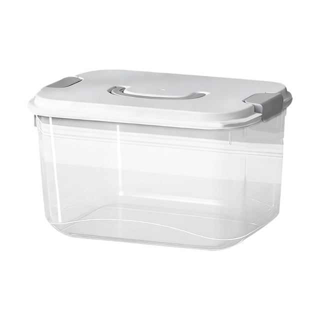 XIPYYKM 1Pcs Plastic Craft Storage Container Bins with Lids, Small Art & Office Supply Organizer Tote, Sensory Bins & Boxes for Home & University, Stackable, Carry Handle, Clear