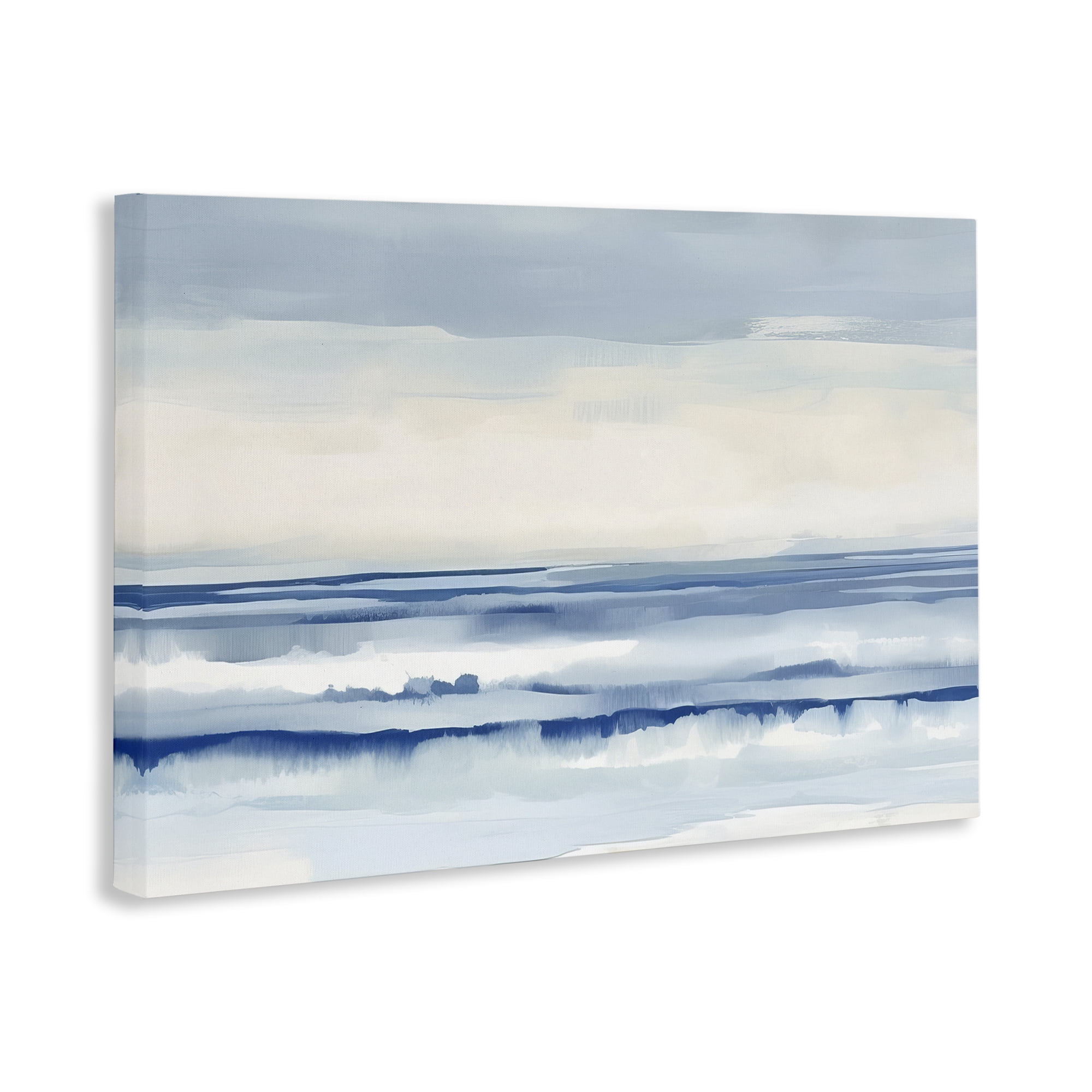 Stupell Industries Abstract Layered Beach Waves Abstract Painting Wrapped Canvas Art Print Wall Art, 24 x 16