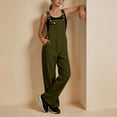thumbnail image 5 of ZACPNCV Womens Solid Color Cargo Overalls Adjustable Spaghetti Strap Straight Leg Jumpsuit with Pockets Casual Romper, 5 of 9
