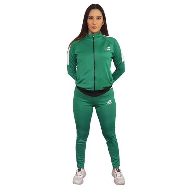Conjunto Deportivo Dama Fire Sports Mujer Verde Negro Mediano