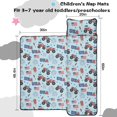 thumbnail image 5 of Monster Cartoon Truck Blue Pattern Teens Toddler Nap Mat with Pillow, Sleeping Mat Bag for Preschool Daycare 60"x20", 5 of 6