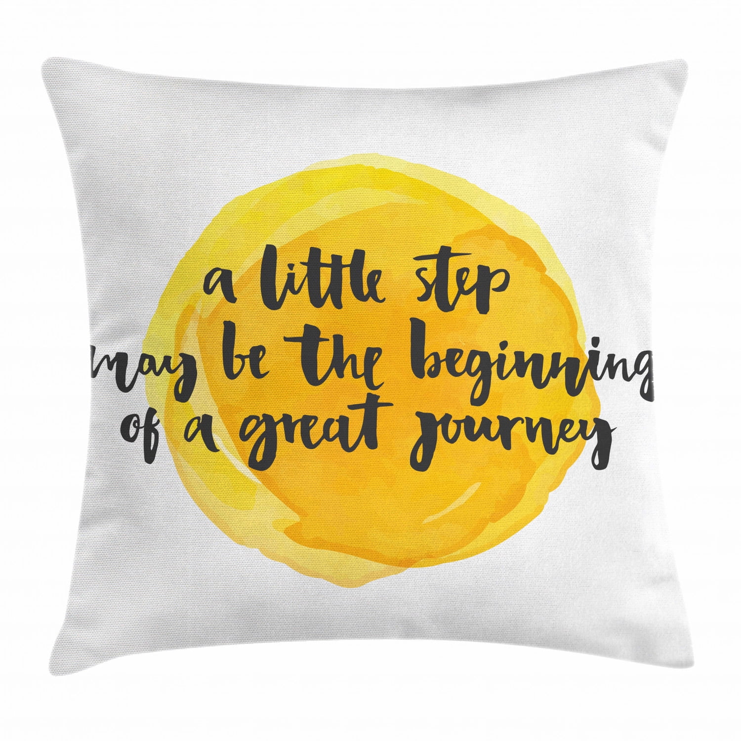 Quote Throw Pillow Cushion Cover, Positive Saying with Watercolor