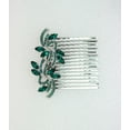 thumbnail image 3 of Faship Gorgeous Green Rhinestone Crystal Floral Hair Comb, 3 of 4