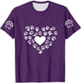 thumbnail image 4 of TKLPEHG Western Tops For Women Short Sleeve T Shirts Crew Neck Fashion Casual Loose Dog Paw Print Graphic Tee Summer Comfy Outfits (Purple,L), 4 of 4