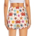 thumbnail image 2 of Lsque Crabs And Seastars Printed Women's Running Shorts with Liner Pockets,Elastic Quick Dry Workout Athletic Gym Yoga Shorts,Womens High Waist Shorts-XX-Large, 2 of 9