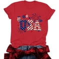 thumbnail image 6 of USA Shirt Women Oversize American Flag Shirts Patriotic T-Shirt America 250th Birthday Short Sleeve Tops, 6 of 6
