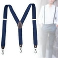 thumbnail image 6 of Segolike Fashion Men's Suspenders 3 Hooks Adjustable Solid Color Strap Unisex Heavy Duty Blue, 6 of 8