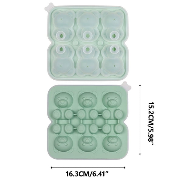 Pisexur Batería de cocina Caja de hielo para whisky, té y leche helada con forma de osito de peluche de 6 agujeros para la cocina del hogar