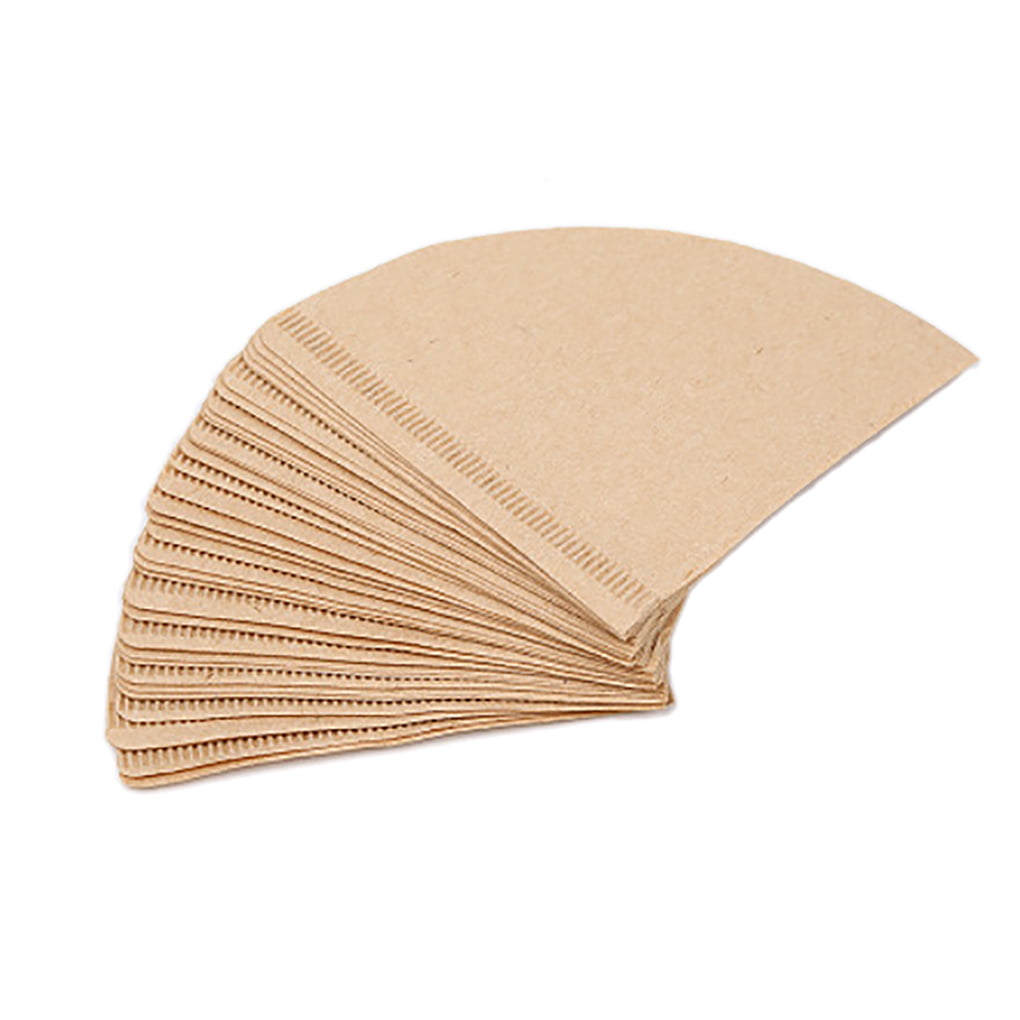 Paper Filter 40Pcs Cone-Shape Coffee Filter Disposable Paper Filter Natural Unbleached Drip Filter Original Wooden Drip Paper Suitable for Coffee Machines Coffee Cup Coffee Cones V01
