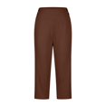 thumbnail image 4 of MKLEKYY Leggings de mujer de vestir para mujer, pantalones capri de entrenamiento casuales de yoga elásticos, leggings de cintura alta, pantalones rectos cortos, 4 of 5