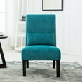 thumbnail image 2 of Miekor Furniture Pisano Contemporary Chenille Fabric Armless Accent Chair with Pillow, Teal Blue 20213, 2 of 8