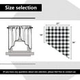 thumbnail image 5 of LUCKUP Farmhouse Kitchen Curtains Buffalo Plaid - Swag Curtains for Windows Light Filtering Rod Pocket Thermal Insulated or Home Bedroom Cafe Decor Window Treatments, 27 W x 36 H-2 Pcs, Black, 5 of 7