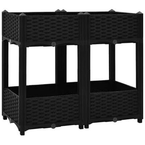 Outdoor Above Ground Garden Box,Raised Garden Bed, Elevated Wood Planter Box Stand for Backyard, Patio, Balcony,Raised Bed 31.5"x15.7"x28" Polypropylene$$Garden & Patio