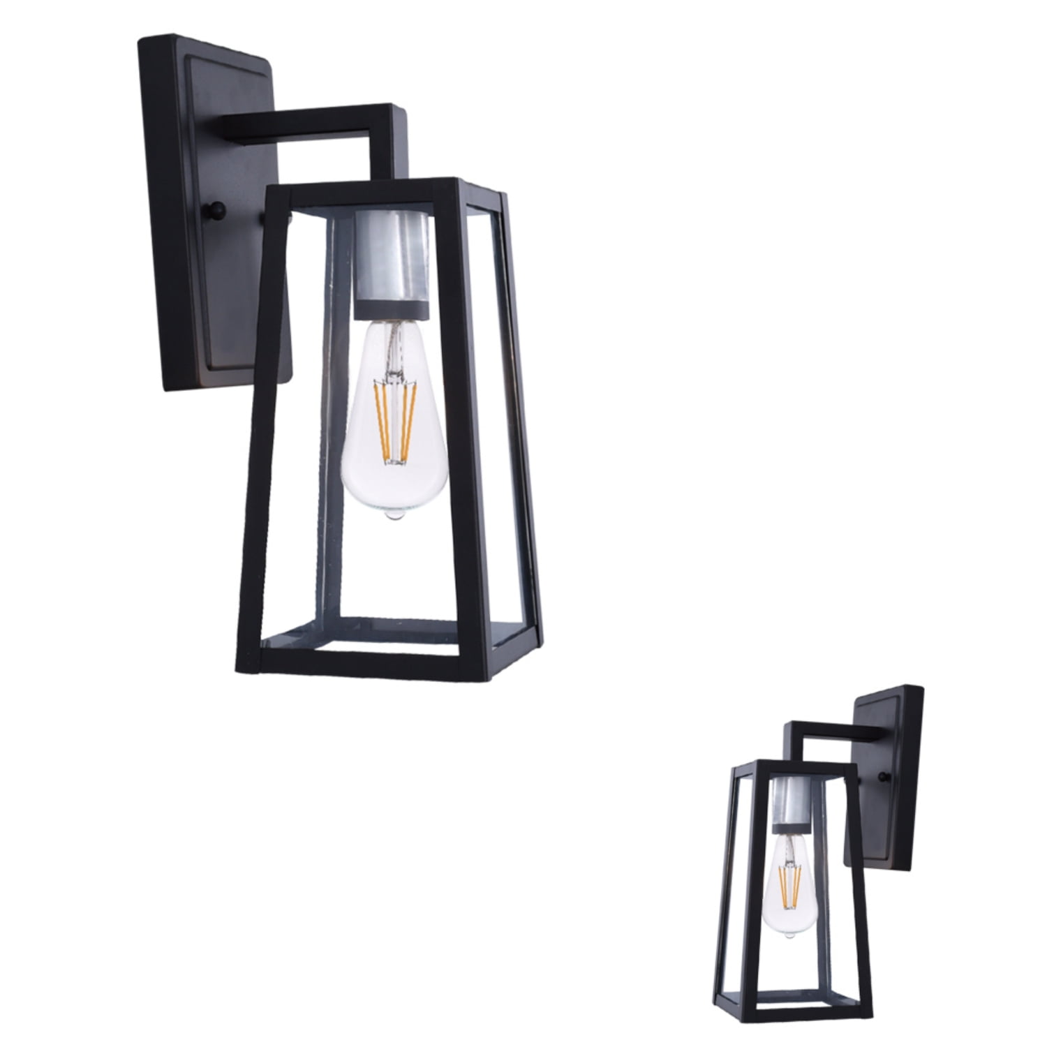 Better Homes & Gardens 12.5"H Bronze Classic Outdoor Wall Light, Glass Shade, ST19 LED Bulb Included