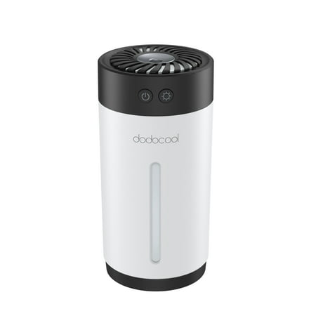 

Dodocool 300ml Mini Ultrasonic USB Humidifier with 7 Colors LED Light Dual Mist Modes Whisper-Quiet Operation & Automatic Shut-Off Filter Free for Baby Room/Bedroom/Home and More