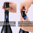 thumbnail image 4 of 2-Pack Wine Bottle Stopper With Twist Lock - Leak-Proof and Reusable (Black), 4 of 5