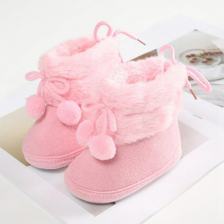 Problem statisk forbundet SYNPOS 0-18M Baby Girls Boys Cute Flat Shoes with Pom Pom Winter Warm Snow  Boots - Walmart.com