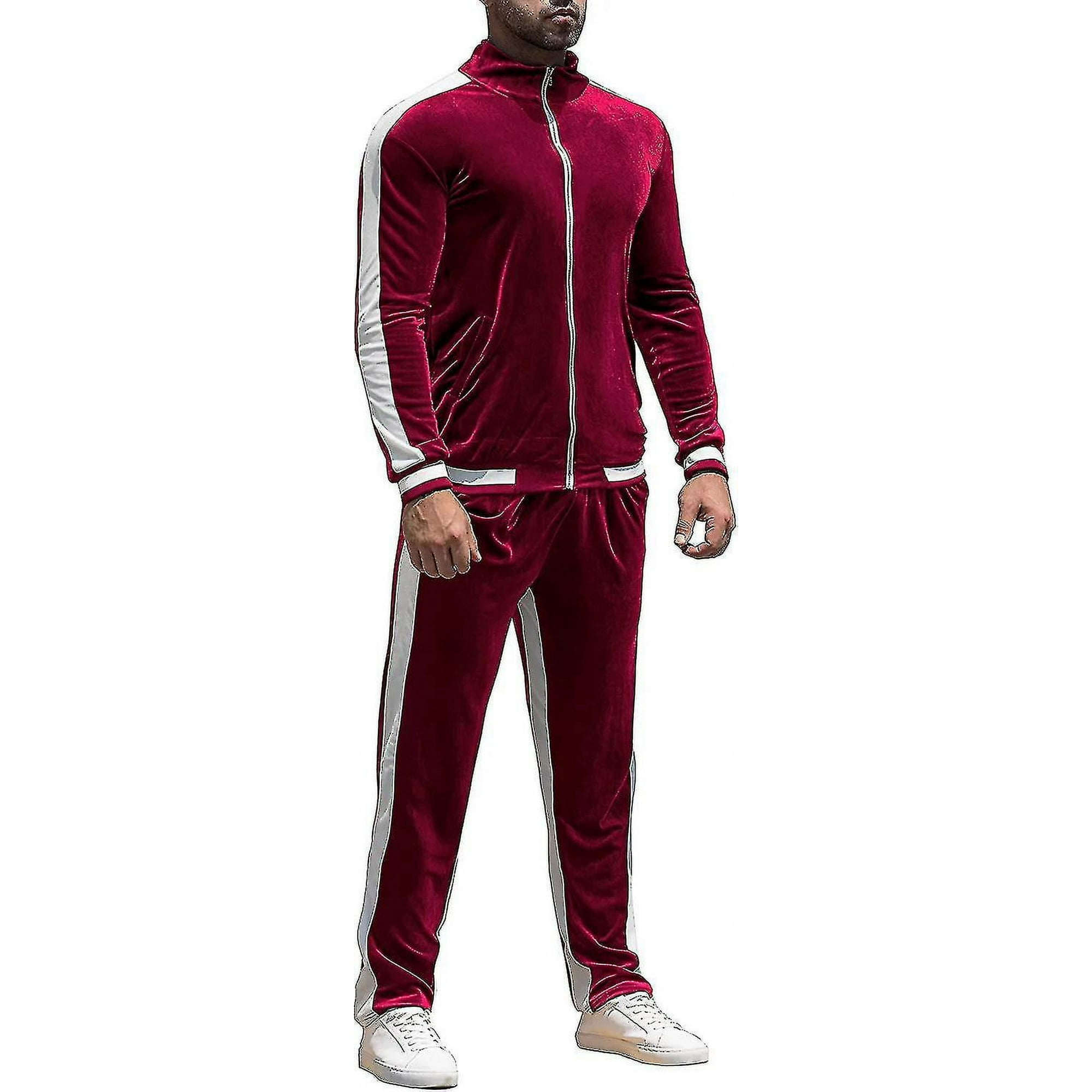 Velvet polo sweat suit sale