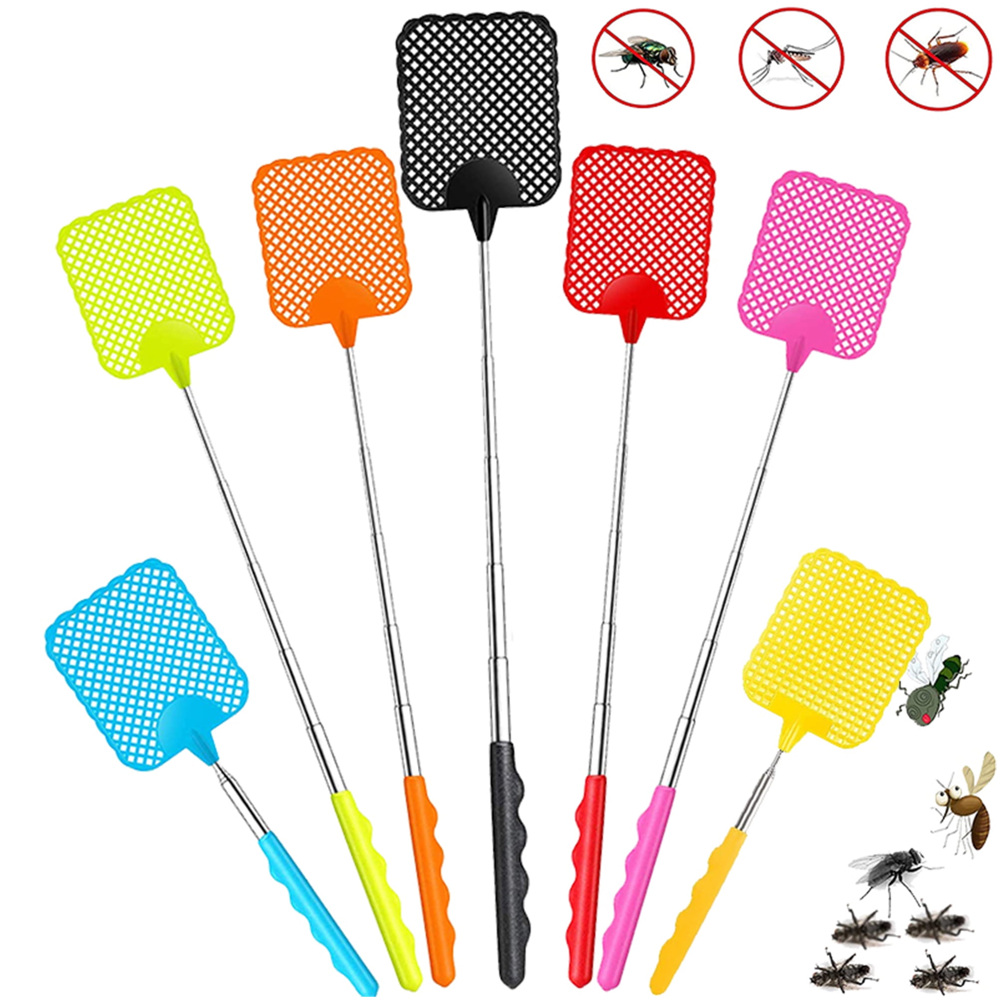 Elbourn Telescopic Plastic Fly Swatter Heavy Duty Set, Retractable