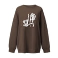 thumbnail image 3 of Blusa informal de moda con cuello redondo y manga larga para mujer con estampado de Halloween Pompotops FGAJ9299, 3 of 4